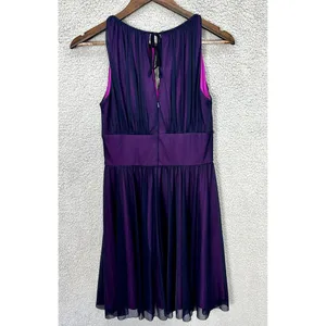 Jessica Howard Babydoll‎ Dress 6P Purple Mesh Overlay Rhinestone Fairy Y2K HOCO thumbnail 2
