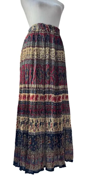 Indian Elephant + Antelope Elastic Waist Maxi Skirt thumbnail 1