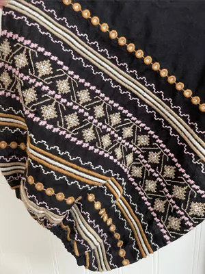 PILCRO | ANTHROPOLOGIE Calanthe Top Embroidered Dark Boho Bohemian Size S thumbnail 8