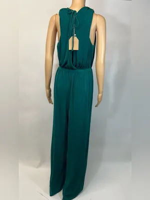 NWT Main Strip Teal Sleeveless V-Neck large Jumpsuit thumbnail 9