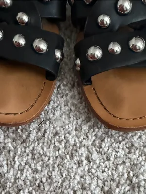 Marc Fisher Paigi Pacca Minimalist Glam Studded Sandal Slide Size 8 thumbnail 3