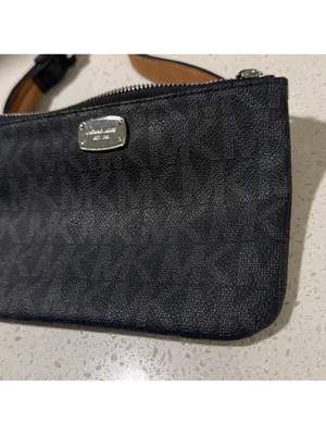 Michael Kors‎ Logo Belt Bag Black Gray Brown Waist Fanny Pack Purse Sz Medium thumbnail 4