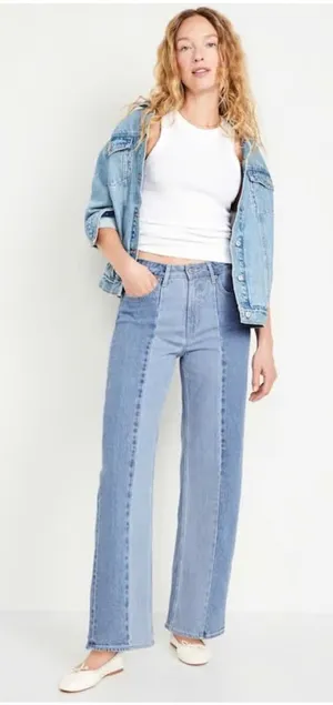 Old Navy Extra High-Waisted Wide-Leg Jeans thumbnail 1