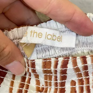 Love the Label by Anthropologie Zebra Long Sleeve Smocked Crop Top Size XS‎ thumbnail 5