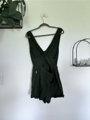 Free‎ People Green Free People Movement Back On Trek Romper Size Small thumbnail 4