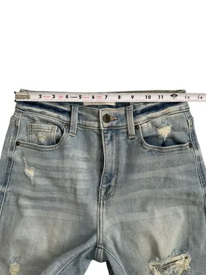 EUNINA Distressed Light Wash Ricky High Rise Boyfriend Jeans Size US Small thumbnail 5