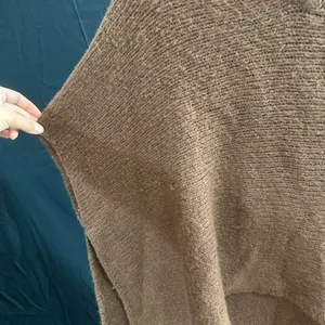Max Studio Sweater Cape Shrug Wrap Brown Wool Flower Accent One Size Poncho thumbnail 2