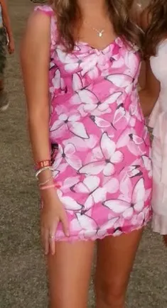 Pink Butterfly Mini Dress Elodie thumbnail 1