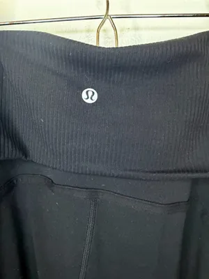 Lululemon Align Foldover High Rise Jogger Pants Black Pockets Cuffed thumbnail 7