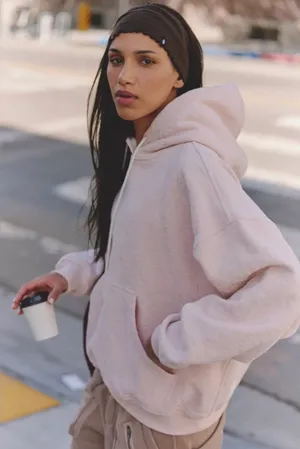 NWT FP Movement by Free People Blush Pink Plush Hoodie thumbnail 1