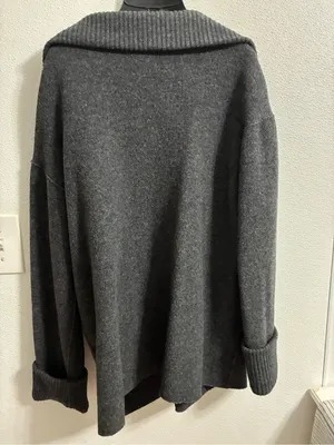 Jones New York Signature Women’s Charcoal Gray Snap-Front cardigan M thumbnail 2