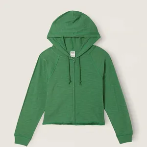 Pink Victoria's Secret LOUNGE COTTON ZIP-UP HOODIE forest pine‎ xl thumbnail 3
