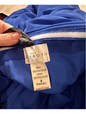Bill Levkoff Royal Blue Strapless Chiffon Gown Size 8 thumbnail 7