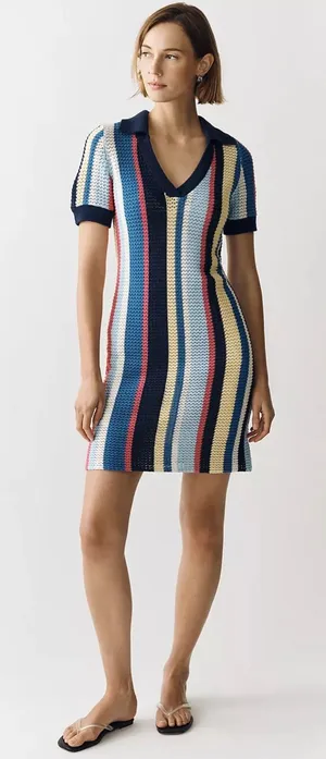 Maeve Collared Knit Mini Dress thumbnail 1