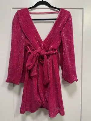 Hello Molly Sequin Pink Dress thumbnail 1