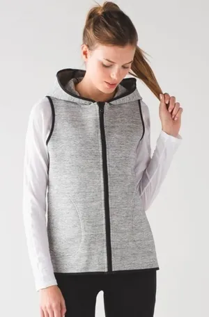 New Reversible Lululemon Insculpt Vest In Gray With Hood thumbnail 1