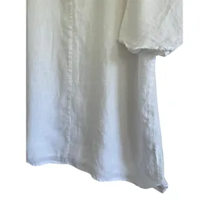 Eileen Fisher White Pull Over Organic Linen Tunic Top Size Medium thumbnail 3