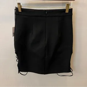 Revolve By The Way double split elastic lace skirt, black, S, stretchy, NWT thumbnail 4