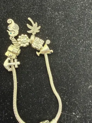 Silver-Tone Charm Bracelet with Beach and Travel Themed Charms thumbnail 5