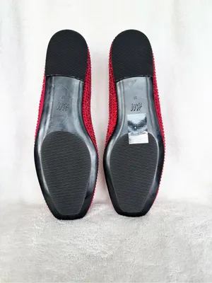 H&M Women's Red Crystal Embellished Ballet Flats 6 NWOT thumbnail 10