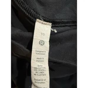 Lululemon Relaxed Fit Cotton Blend T-Shirt Black Neutral Capsule Wardrobe Sz‎ 10 thumbnail 4
