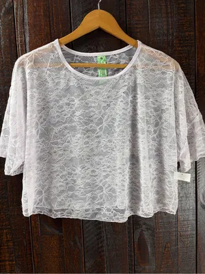Honeydew Light Lavender Lace Top thumbnail 2