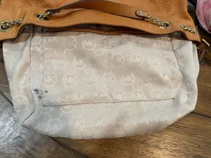 Michael Kors Cognac Leather Shoulder Bag with Gold Chain​ thumbnail 9