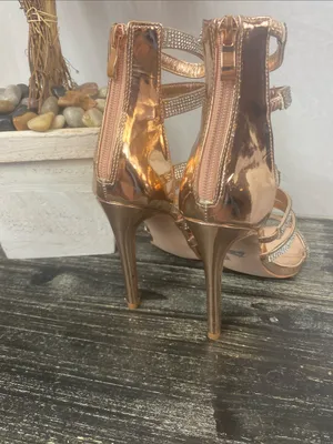 Liliana Rose Gold Sequins Kimora Strappy Heel Shoes 8 thumbnail 4