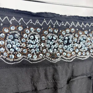 Willi Smith Tiered Sequin Midi Skirt Sz 4 Boho Y2K Festival Indie Sleaze Artsy thumbnail 4
