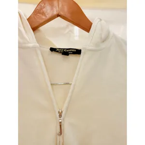 Vintage Juicy‎ Couture White Babydoll Hooded J Zipper Cardigan Small thumbnail 3
