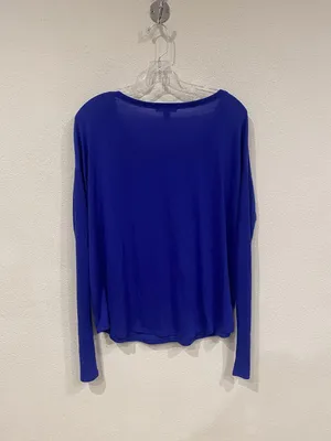 Alo Yoga Shirt Womens Large Blue Long Sleeve Scoop Neck Lightweight Athletic thumbnail 4
