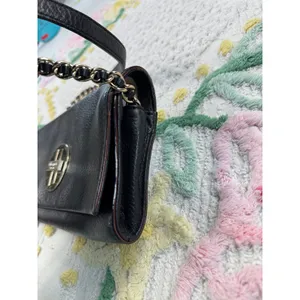 Kate Spade Black‎ Leather Turn Lock Chain Shoulder Bag Purse NEW YORK thumbnail 6
