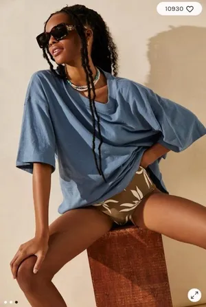 Free People Essential Extreme Tee Mini Copenhagen Blue thumbnail 2
