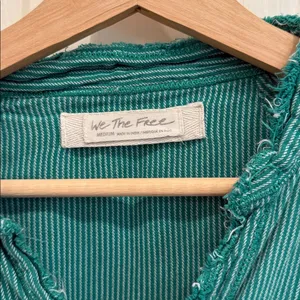Free people daydream green stripe button down thumbnail 10