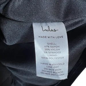 NWT Lulus Social Sensation Mini Dress Solid Black Classic Side Slit Size XL thumbnail 8