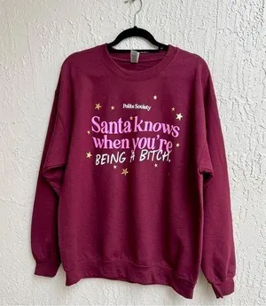 Polite society thick cotton purple sweatshirt SANTA Large thumbnail 1
