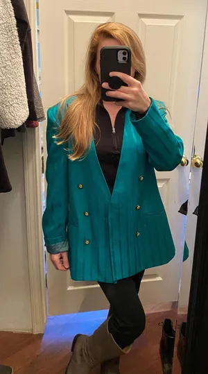 Executive Collection Vintage Teal Pinstripe Suit thumbnail 11