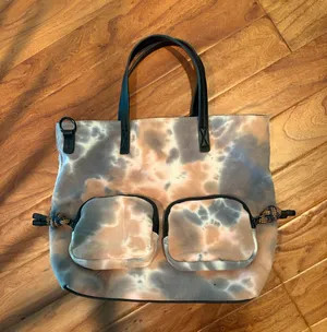 Like Dreams Pink Purple Tie Dye Tote Bag Para Cord Pull Tabs thumbnail 1