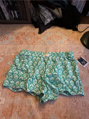 NWT roller rabbit x target green stamped floral poplin boxer shorts size large thumbnail 5