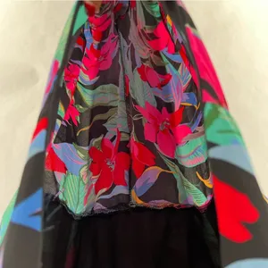Cupio Tropical Floral Print Chiffon Ruffle Flutter‎ Sleeve V Neck Jumpsuit thumbnail 15
