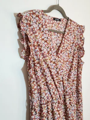 BTFBM Rose Pink Floral High Low Midi Dress Size XL Wedding Guest Dress thumbnail 5