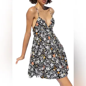 Free People Kaley Mini Dress in Black Combo 2 thumbnail 3