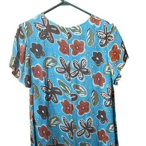 NWT Sacred Threads size S/M maxi floral dress lined side slits shift dress. thumbnail 2