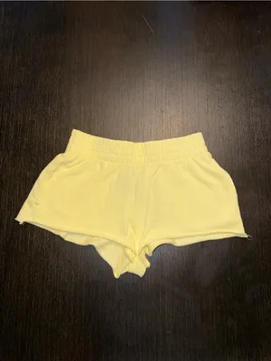 KatieJ NYC Dylan Shorts Butter Yellow Tween Knit Lounge Shorts thumbnail 2
