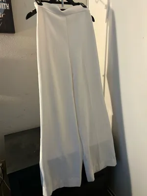 ZARA White Pants Wide-Leg thumbnail 2