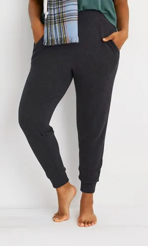 Aerie Waffle Knit Joggers in Dark Gray thumbnail 1