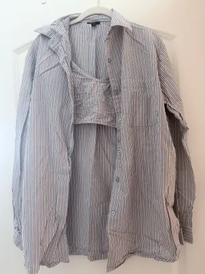 Nasty Gal Oversized Shirt + Bralette Set thumbnail 4