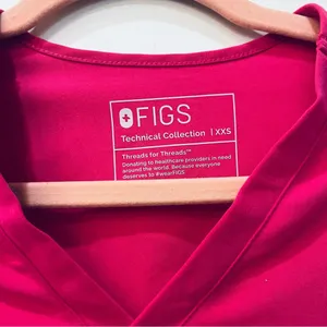 Figs Womens Catarina One Pocket Scrub Top Size XXS Hot Pink thumbnail 7
