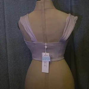 Oh Polly Lilac Ruched Crop Tank Top Summer Baddie Coquette Girl Festival Pin Up thumbnail 2