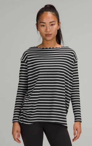 Lululemon Striped Back in Action Long Sleeve Tee Sz 8 thumbnail 1